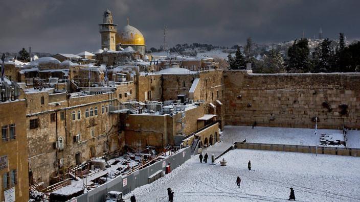Wailing Wall in the snow