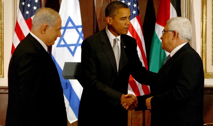 Obama meetin Netanyahu and Abbas