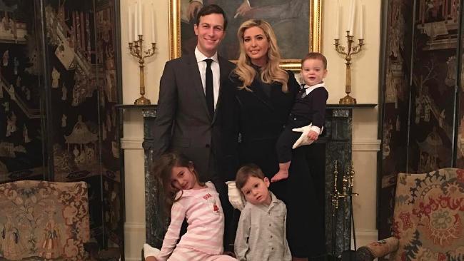 Ivanka Trump posing with her family