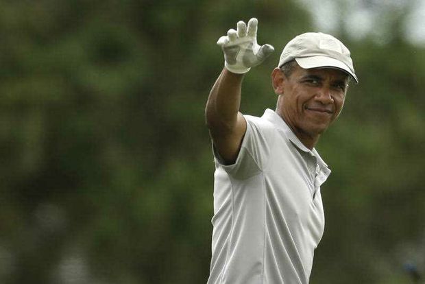 President Obama playing golf