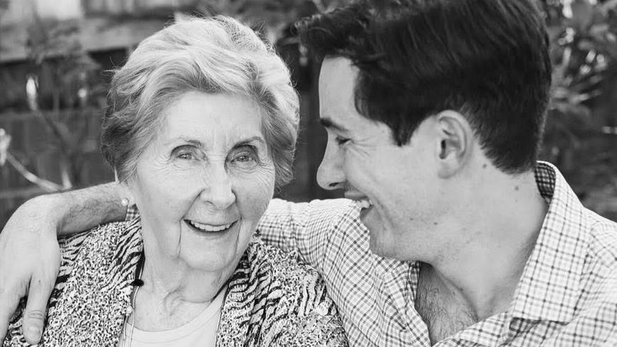 Eva Krug with her grandson