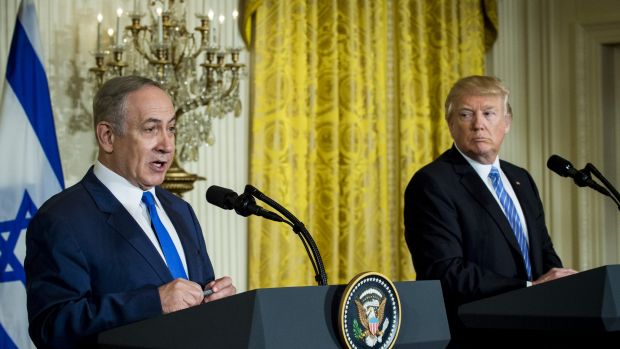 President Trump and Prime Minister Netanyahu at a press conference in Washington