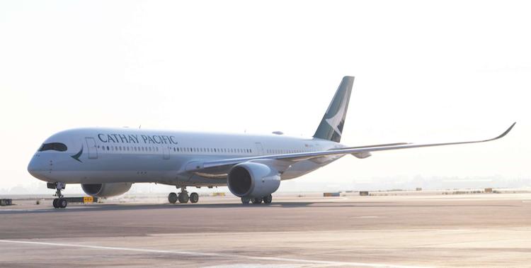 Cathay plane on the tarmac