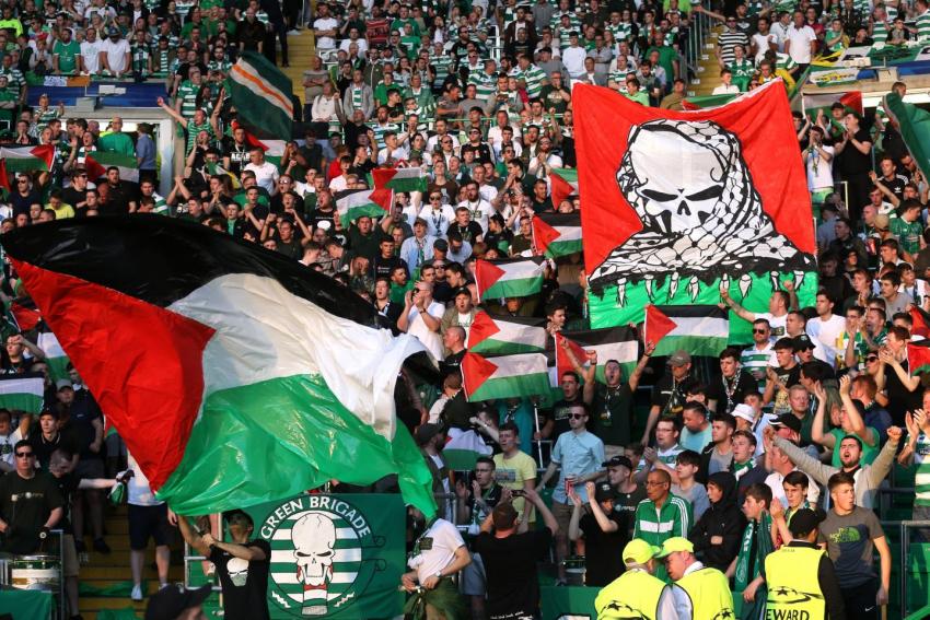 Palestinian fans at soccer game