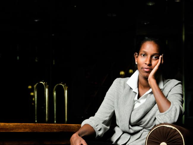 Hirsi Ali posing