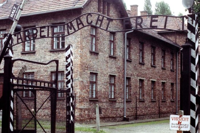 front gate of Auschwitz