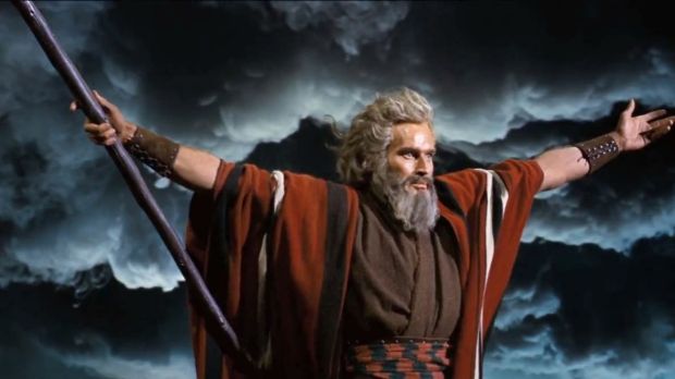 Charlton Heston in a still from The Ten Commandments