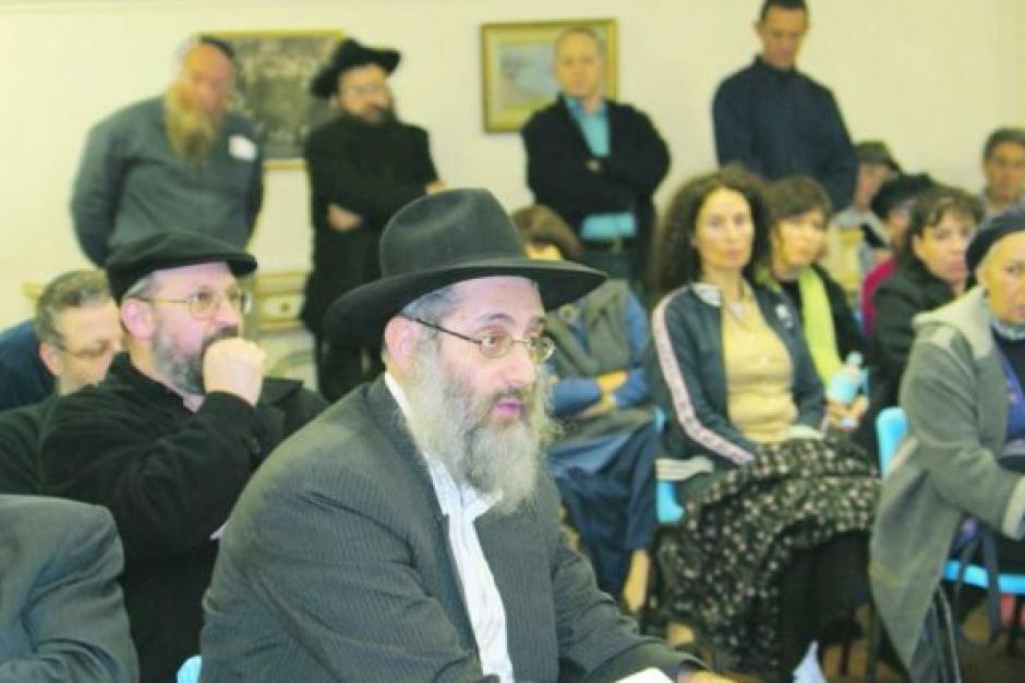 Rabbi Milecki at an event