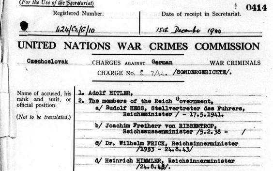 © Provided by Independent Print Limited Several countries indicted Hitler and other senior Nazi leaders for war crimes (UNWCC)
