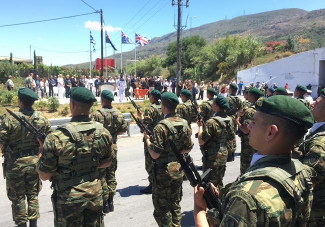 Cretan soldiers at ANZAC memorial service