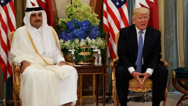 President Trump with Qatar President in May
