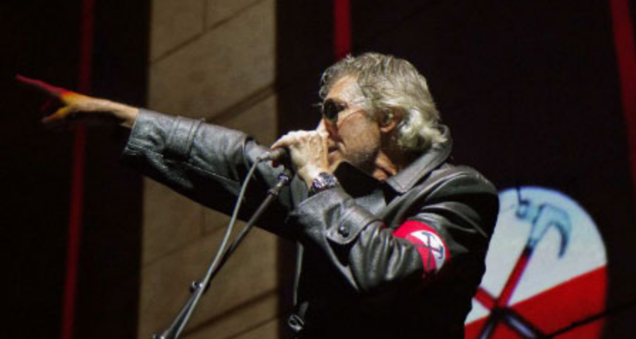 Waters on stage in 2013 in a nazi-like uniform