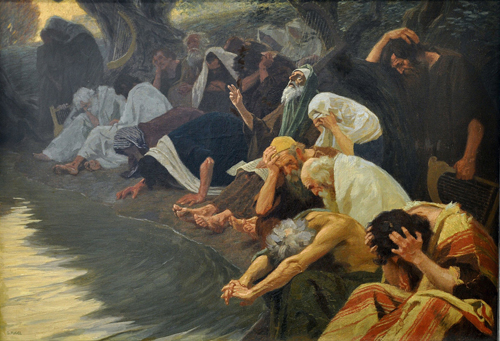 painting of Jews weeping by the river of Babylon
