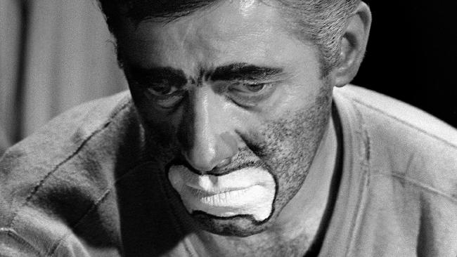 Jerry Lewis in character as the sad clown