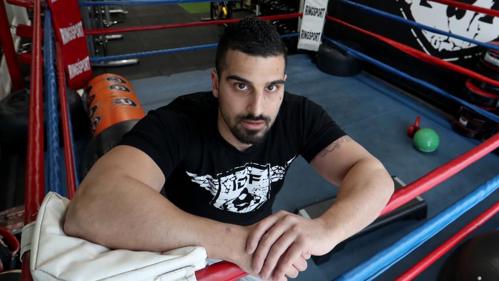 Avi posing in his boxing ring