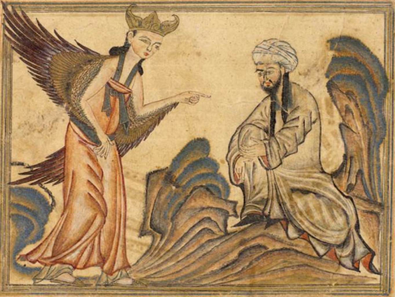 illustration of Mohammed and the Angel Gabriel