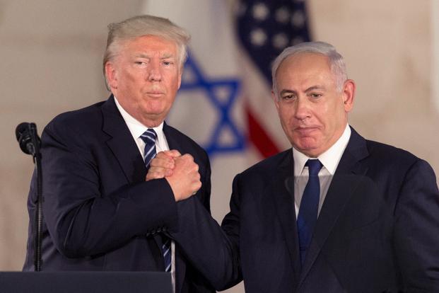file photo of Trump and Netanyahu shaking hands