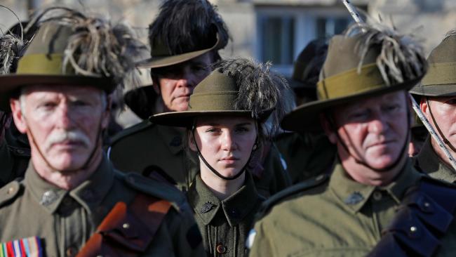 close up of some soldiers in slouch hats