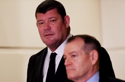 James Packer and someone else in foreground of photo