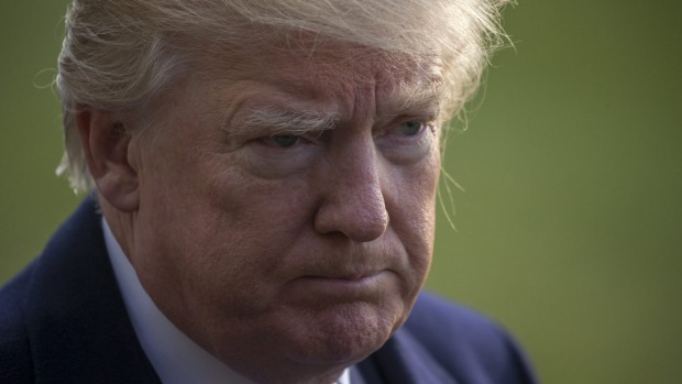 Trump looking angry, close up