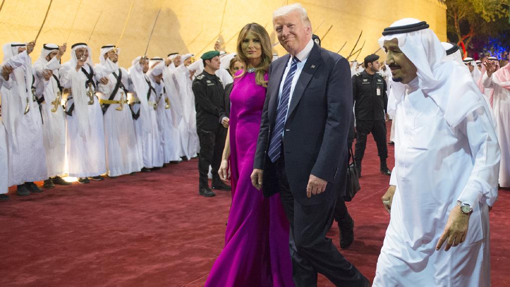 Melania and Donald Trump walk the red carpet in Saudi Arabia