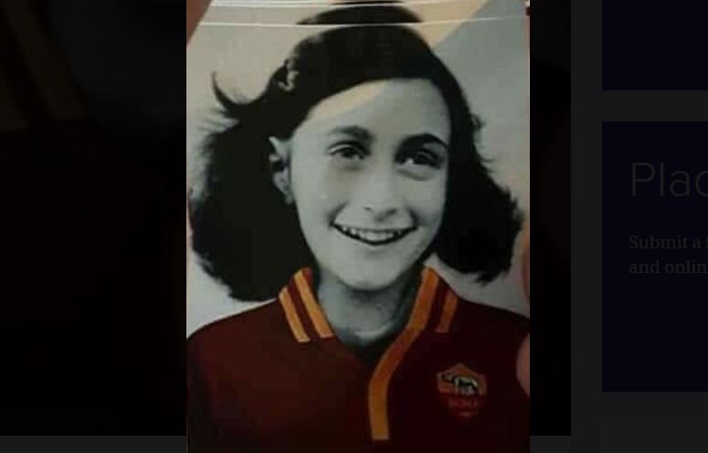 anne frank in the football colours