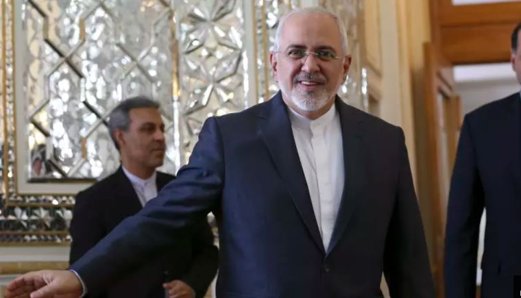 Iranian foreign minister in candid pose