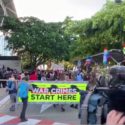 Anti-war activists protest Land Forces Expo at Brisbane Convention and Exhibition Centre